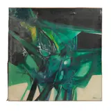 Juan Chamizo, Abstracto verde, Óleo sobre tela