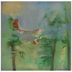 Carmen Parra, Ollin I, de la serie Metamorfosis, Acrílico y collage sobre tela