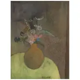 Joy Laville, Florero, Pastel sobre papel