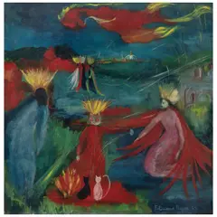 Feliciano Béjar, El dragón, 1964, Óleo sobre masonite