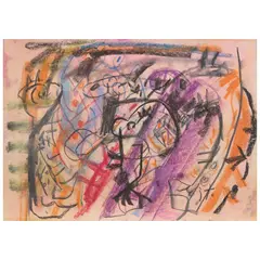 Sin título, de la carpeta Cinco trabajos coloreados by Rodolfo Nieto, Óleo pastel sobre papel, offered Nov 2025