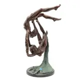 Julián Bravo, ESPÍRITUS DEL BOSQUE, 2000, Bronce, patinado en tono verde y marrón; con base de mármol negro