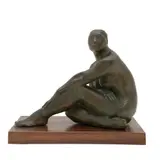 SIGLO XX by Desnudo Femenino, Bronce, patinado en color verde, con base de madera, sold Nov 2025