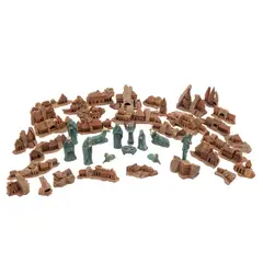 Nacimiento, SIGLO XX, Bronce, acabado color verde y escenografía de madera; 12 y 31 respectivamente