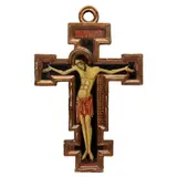 Cristo Crucificado, SIGLO XX, Óleo sobre madera, decoración policromada y detallado al oro