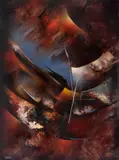 Leonardo Nierman, Viento de otoño, Mixta sobre masonite