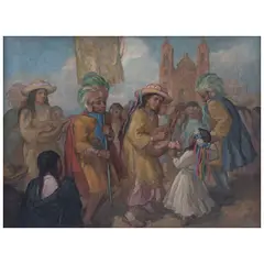Jose Atanasio Monroy, Danzantes, Óleo sobre tela
