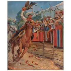 Xavier Gómez, Aquí está mi gallo, ca. 1930, Óleo sobre tela