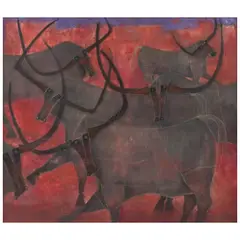 Arturo Morín, Toro sobre toro, Mixta sobre tela