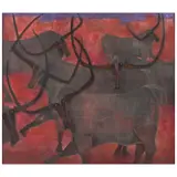 Arturo Morín, Toro sobre toro, Mixta sobre tela