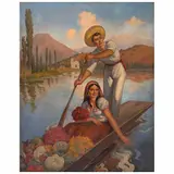 Víctor M. Magallón, Xochimilco, Óleo sobre tela