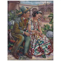 W. Soto, Enamorados, Óleo sobre tela