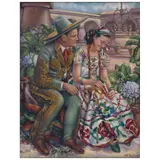 W. Soto, Enamorados, Óleo sobre tela