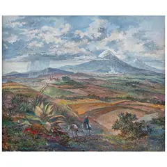 Alberto Vázquez Navarrete, Camino a Izúcar de Matamoros, 1988, Óleo sobre tela