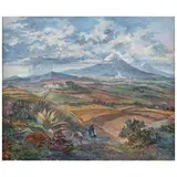 Alberto Vázquez Navarrete, Camino a Izúcar de Matamoros, 1988, Óleo sobre tela