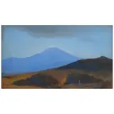Luis Nishizawa, Juchitepec, Tinta sumi-e sobre papel sobre madera