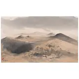Luis Nishizawa, La serranía de la villa, Tinta saiboku sobre papel sobre madera