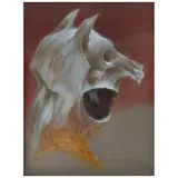 Guillermo Meza Álvarez, El perro del mal II, Pastel sobre papel