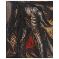 Arnold Belkin, Presagios de una guerra #1, Monstruo sin cabeza, 1961, Óleo sobre tela