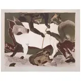 Francisco Toledo, Midiendo el cerdo, Litografía XXVII / LXXV