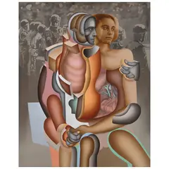Arnold Belkin, Los amantes III, 1979, Óleo sobre tela