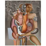 Arnold Belkin, Los amantes III, 1979, Óleo sobre tela