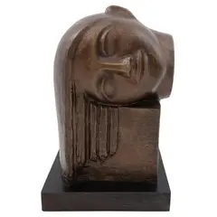 Oliverio Martínez, Dolor de cabeza, 1933, Escultura en bronce en base de madera