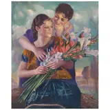W. Soto, Regalo a mi madre, Óleo sobre tela