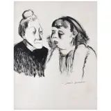 Luis García Guerrero, Retrato de Olga Tamayo y Pita Amor, Tinta sobre papel