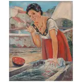 Xavier Gómez, Lavandera, Óleo sobre tela