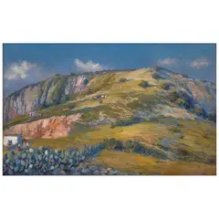 Guillermo Gomez Mayorga, Paisaje, Óleo sobre madera