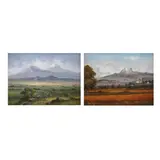 Marco Antonio Zepeda, a) Los volcanes de Valle de México, Óleo sobre tela