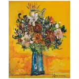 Enrique Mondragón, Jarrón con flores, Óleo sobre tela