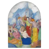 Porteuses de cruche & étude baigneuse by Ángel Zárraga, Mixta sobre cartón, offered May 2025