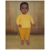 Gustavo Montoya, Niño en amarillo, de la serie Niños Mexicanos, Óleo sobre tela