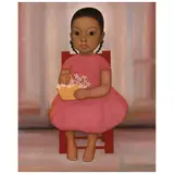 Gustavo Montoya, Niña con canasta de flores, de la serie Niños Mexicanos, Óleo sobre tela