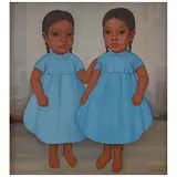 Gustavo Montoya, Las gemelas, de la serie Niños Mexicanos, Óleo sobre tela