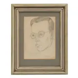 Fanny Rabel, Retrato de caballero, 1945, Grafito sobre papel