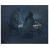 Luis Filcer, Juego de póker, Óleo sobre tela