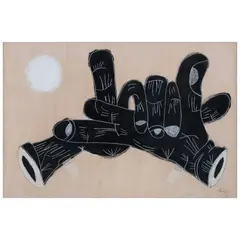 Chisco, Entrelazado negro, 2023, Acrílico y pastel sobre madera