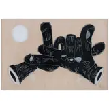 Chisco, Entrelazado negro, 2023, Acrílico y pastel sobre madera