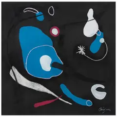Chisco, Negro con polvo molecular, 2024, Acrílico y pastel sobre madera