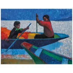 Diego Alcalde, Navegantes, 2024, Óleo sobre tela