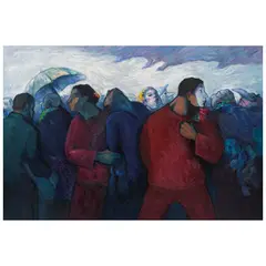 Alfredo Alcalde García, Sábado de otoño, 2020, Óleo sobre tela