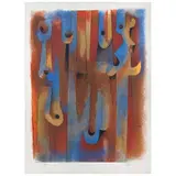 Carlos Mérida, La cariátide azul en busca del tiempo perdido, 1980, Serigrafía 46 / 100
