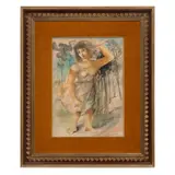 Jesús Guerrero Galván, Niña, 1937, Acuarela y tinta sobre papel