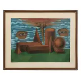 Luis Ortiz Monasterio, Autorretrato, 1977, Pastel sobre cartulina