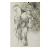 José "pepe" Muñoz Medina, El solitario, 1964, Tinta y grafito sobre papel