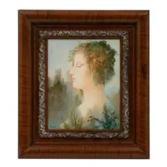 Adrián Tavera, Mujer de perfil, Acrílico sobre masonite