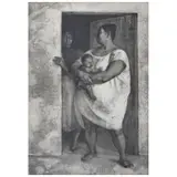 Francisco Zúñiga, Mujeres con niño en la puerta, 1977, Litografía 65 / 100